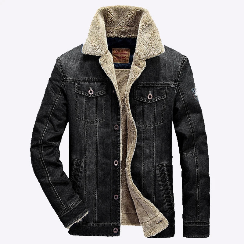 Winter Jackets Men Oversized Fleece Denim Jacket 6XL 7XL Streetwear Thicken Casual Coat Mens Clothing Outerwear AF66009A 251029