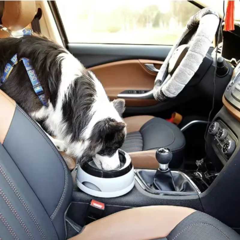 Portable Plastic Pet Dog Bowls Floating Design No Spill Cat Bowl Water Feeder Dry Mouth Dog Accessories J251113