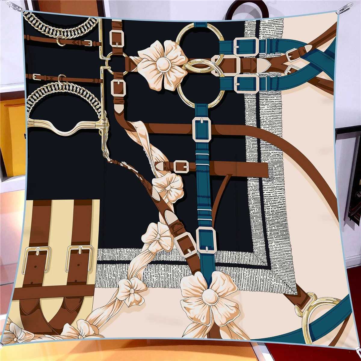 9090CM Shawl Summer Sunscreen Square Headcloth Female Silk Scarf Fashion HighGrade Kerchief New Print Bandana Popular MufflerW251029