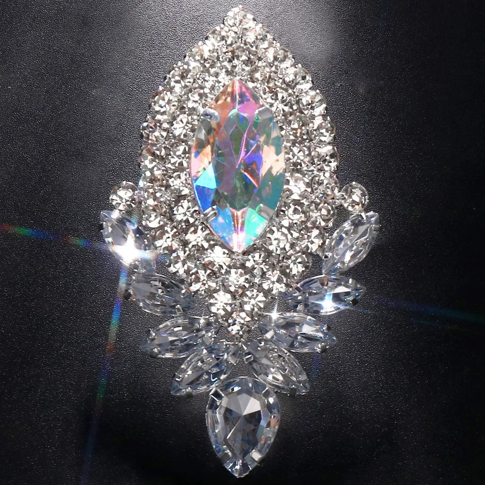 Shiny Colorful Crystal Large Rings Adjustable Wedding Jewelry Exaggerated Rhinestone Finger Rings Jewelry Accessories 251023