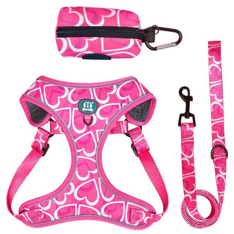 Adorable Pet Harness Vest and Leash Set Dog Vest Harness Dog Leash with Dog Poop Bag Set Dog Harness Pet Supplies J251129