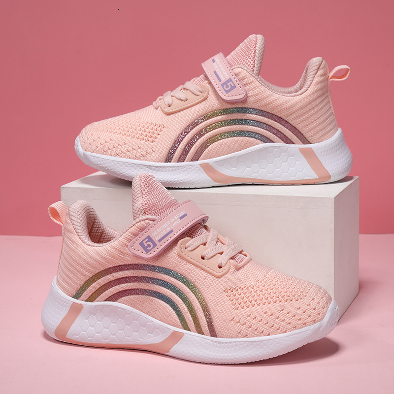 Children's designer shoes, lightweight and breathable sports shoes, spring girls' low cut mesh shoes, casual running shoes