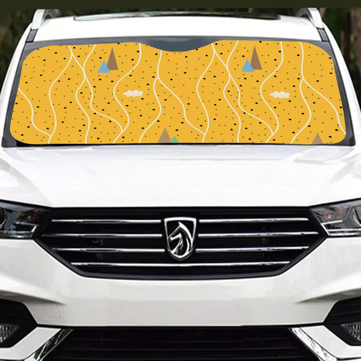 137cm Windshield Sun Shade, Custom Car Sunshade with UV Protection, Foldable Heat Shield for Dashboard and Interior Protection