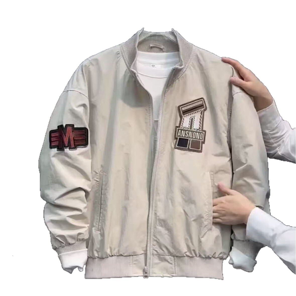 Men's New Spring Designer Coat And Autumn Street Fashion Baseball Collar Embroidered Patch Versatile Bomber Jacket Top