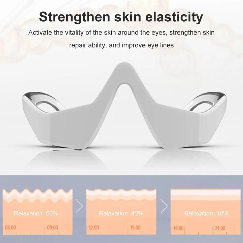 Comfortable Eye Relaxing Machine Microcurrent Eye Beauty Device Rechargeable Under Eye Massager Glasses for Reduce Dark Circles 251027