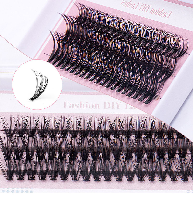 Thick Fluffy DIY Cluster Lashes Kit 60Pcs Individual Eyelashes Soft Lightweight Hand Made Reusable D Curled Grafted Lashes Accessory DIY Eyelash Exten