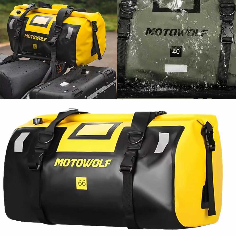 Motorcycle Waterproof Tail Bag Travel Outdoor Dry Luggage Roll Pack Bag 20 4066 Motorbike Luggage Backpack Motorcycle Seat Bag H251029