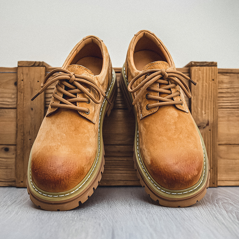 Workwear men's shoes spring new American British low-top martin boots men's leather versatile casual martin boots2025