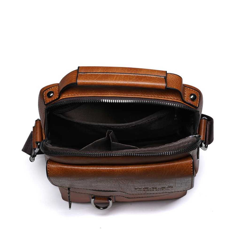 Mens Genuine Leather Crossbody Shoder Bags Vintage PU Men Handbag Tote Casual Business Man Messenger Bag Leather Fanny Pack Y251011