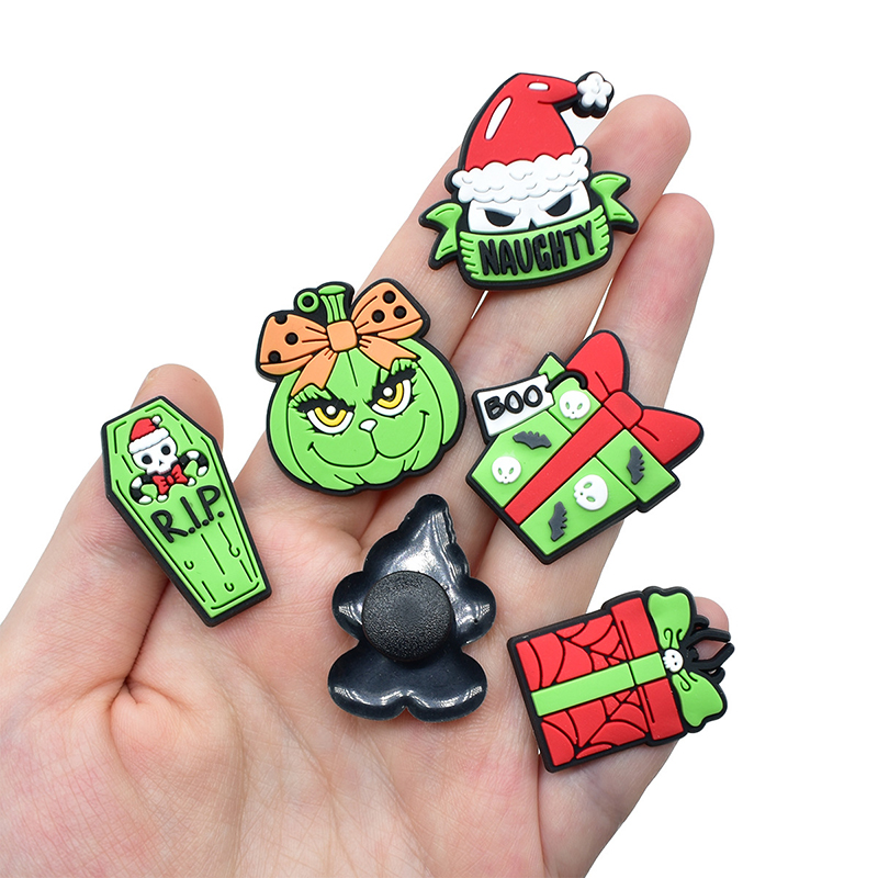 2026 New Christmas shoe charms cartoon holiday celebration series shoe flower buckle hole shoe decoration