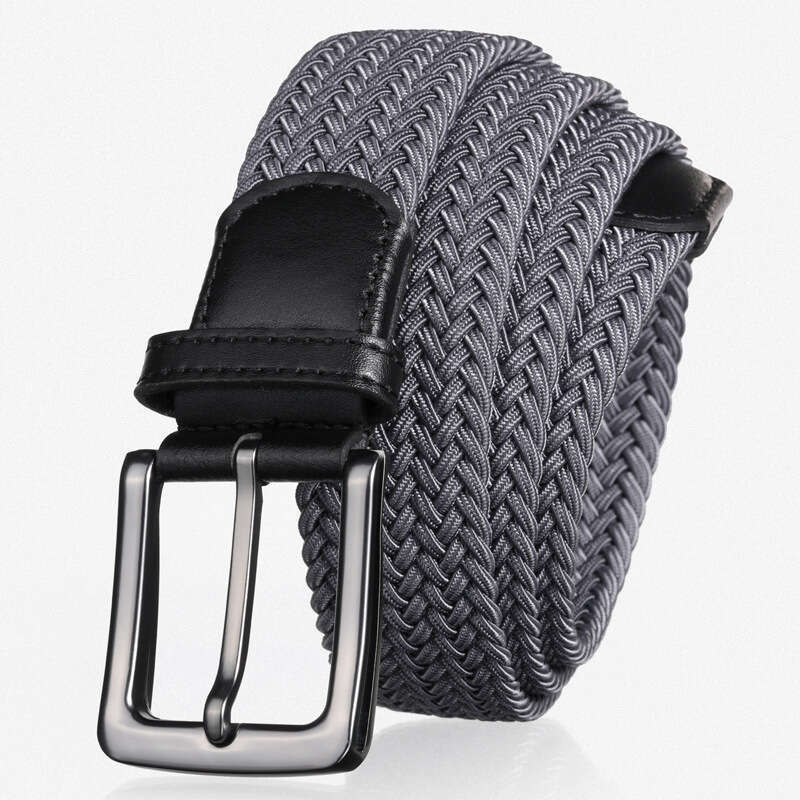 3.4cm Elastic Woven Men's High-end Golf Youth Business Adjustable Pin Buckle Belt