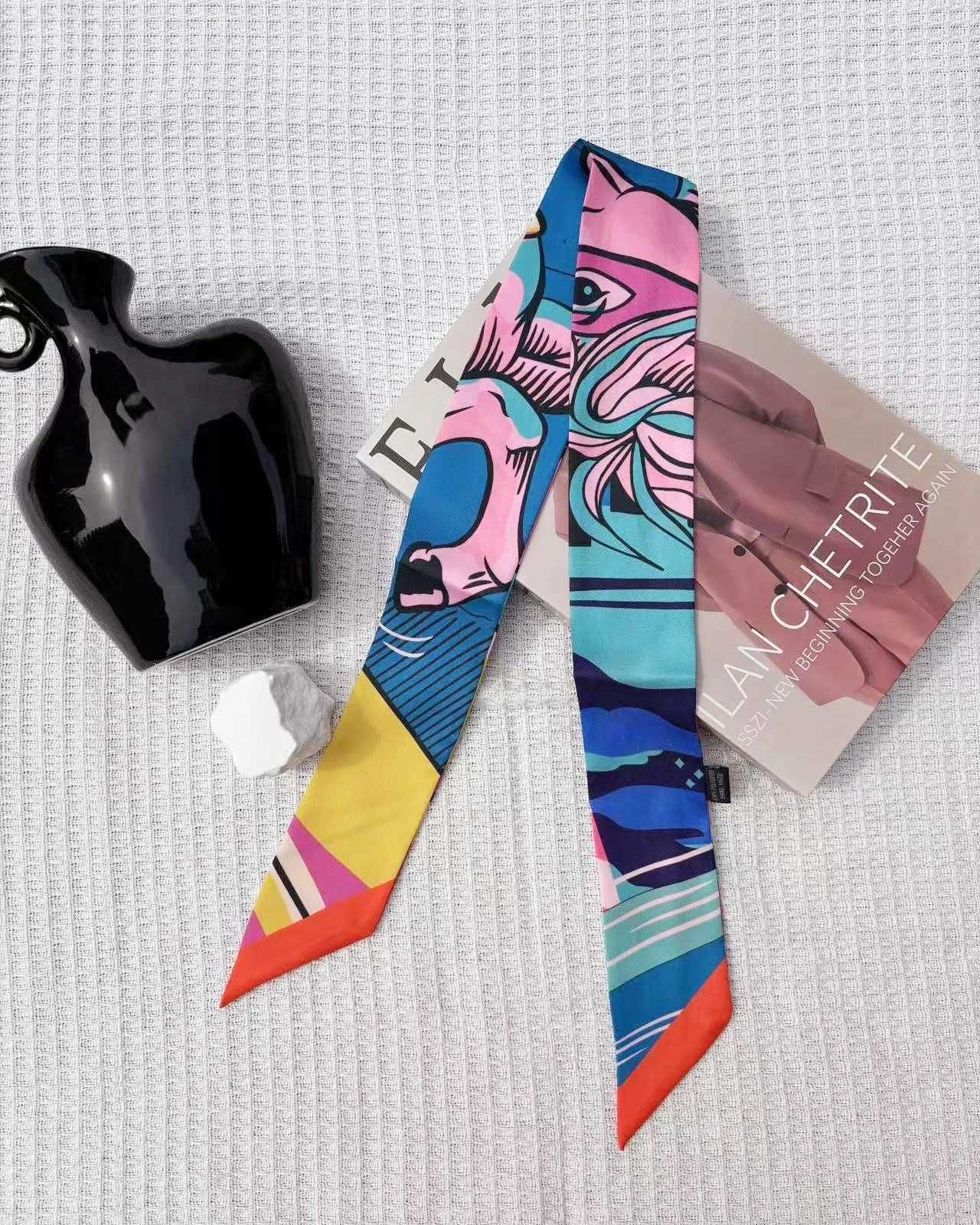 Summer Scarf 2024 Luxury Brand Design Women Skinny Bag Scarves Hair Band Neck Silk Scarf For Ladies Foulard Headbandd HeadbandW251029