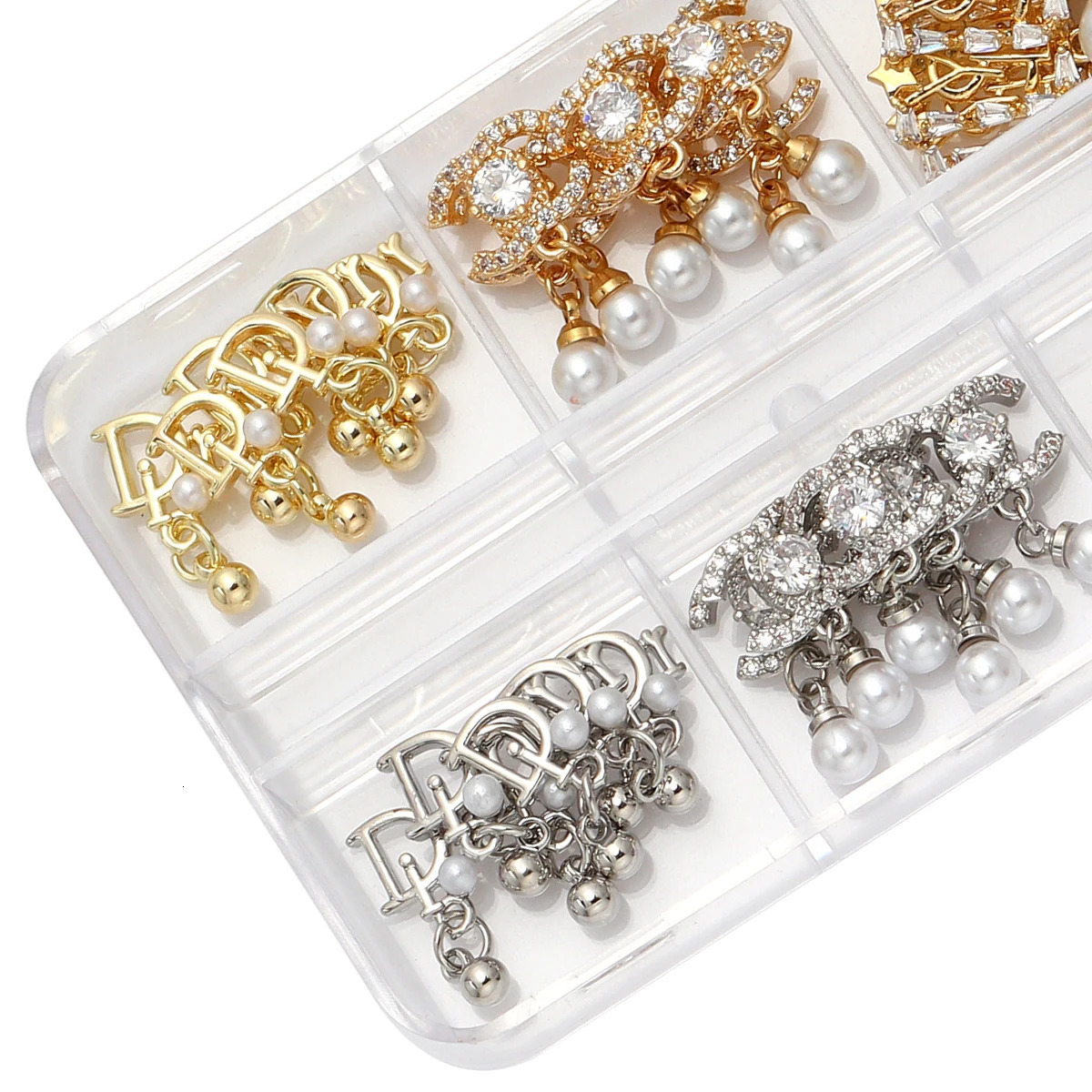 3060pcsSet Y2K Metal Nail Art Decorations Alloy Shiny Rhinestones Pearl Gems Zircon Diamond Charms DIY Nail Accessories 251027