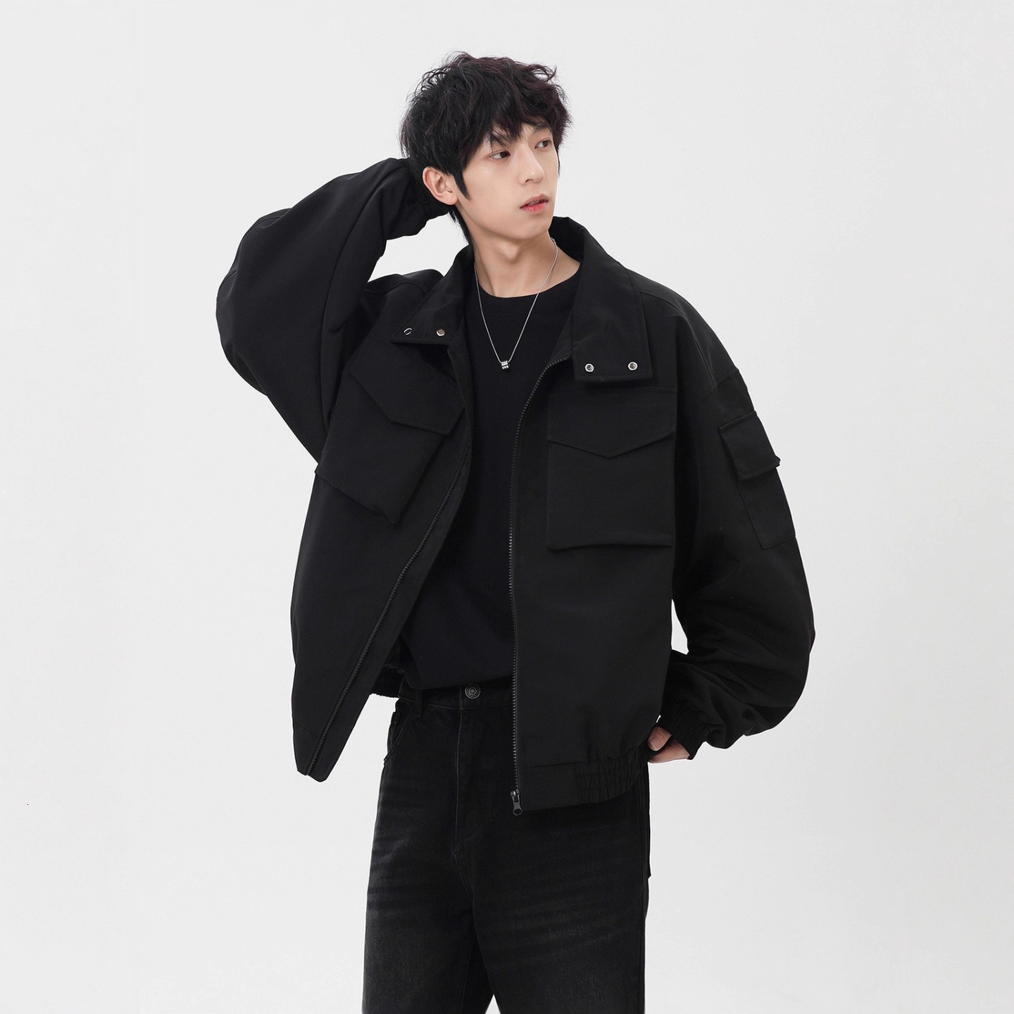 Light Cavalry Multi-pocket Workwear Jacket For Men 2025 Spring And Autumn Designer Coat American Style Cool Trendy Loose Stand Collar Jacket