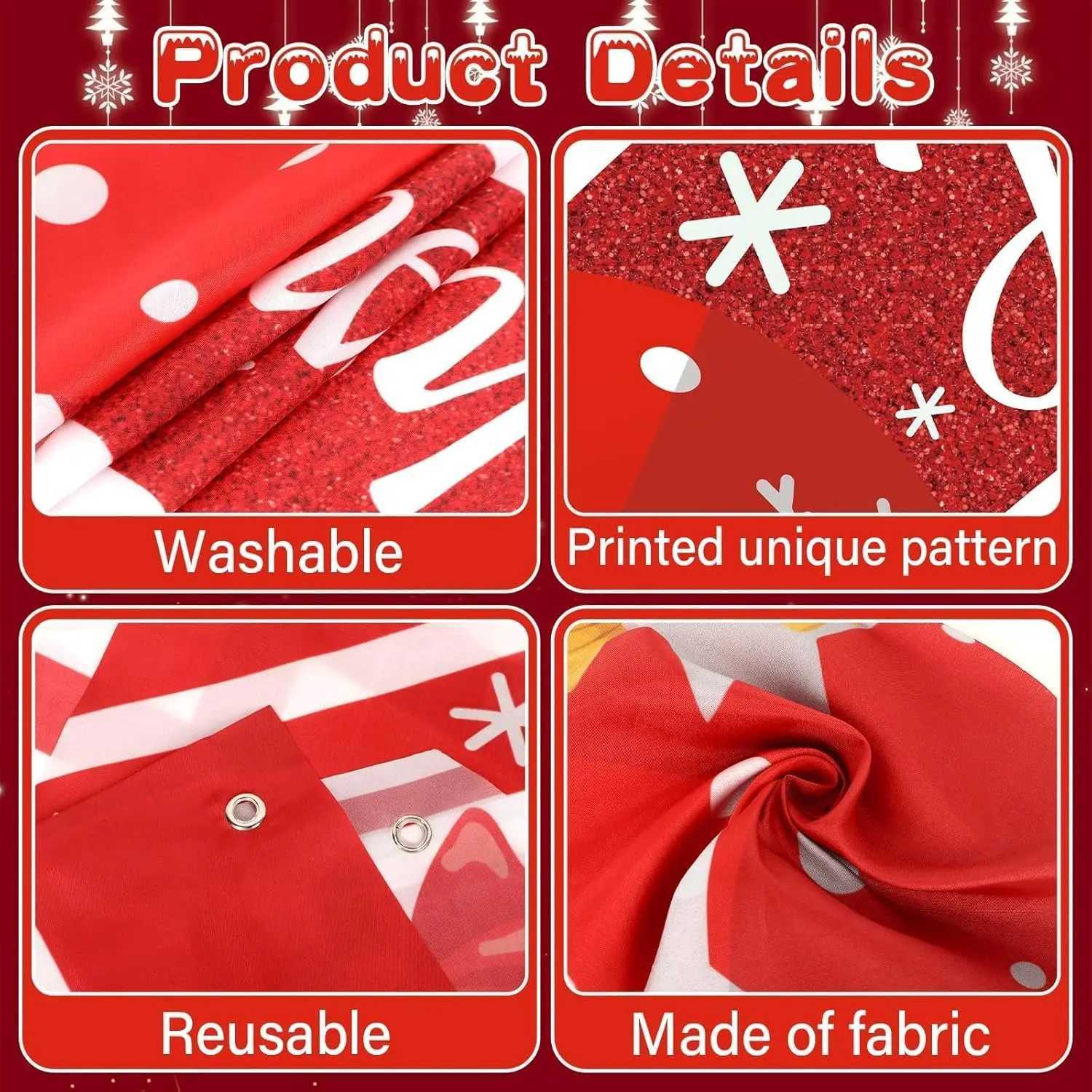 3Pcs Christmas Door Decoration Merry Christmas Porch Sign Front Door Banner Hanging Decoration Xmas Outdoor Hanging Supplies C251030