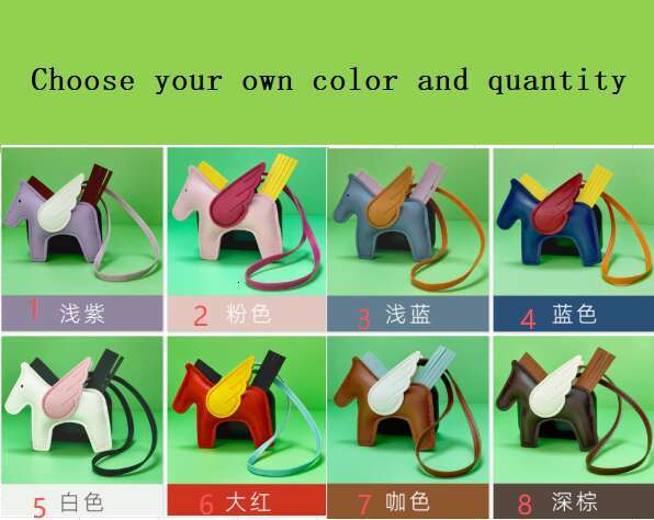Designer Women's Bags American Fashion Small Pegasus High-End Silk Scarf PU Leather Fringed Bag Pendant, Car Keychain Best Seller