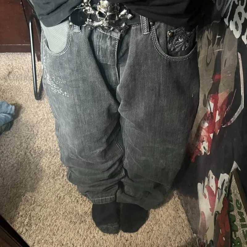 Y2K Street Clothing New Fashion Embroidered Baggy Jeans Men Gothic Harajuku Pop Vinyage Casual Straight Wideleg Denim Trousers J251030