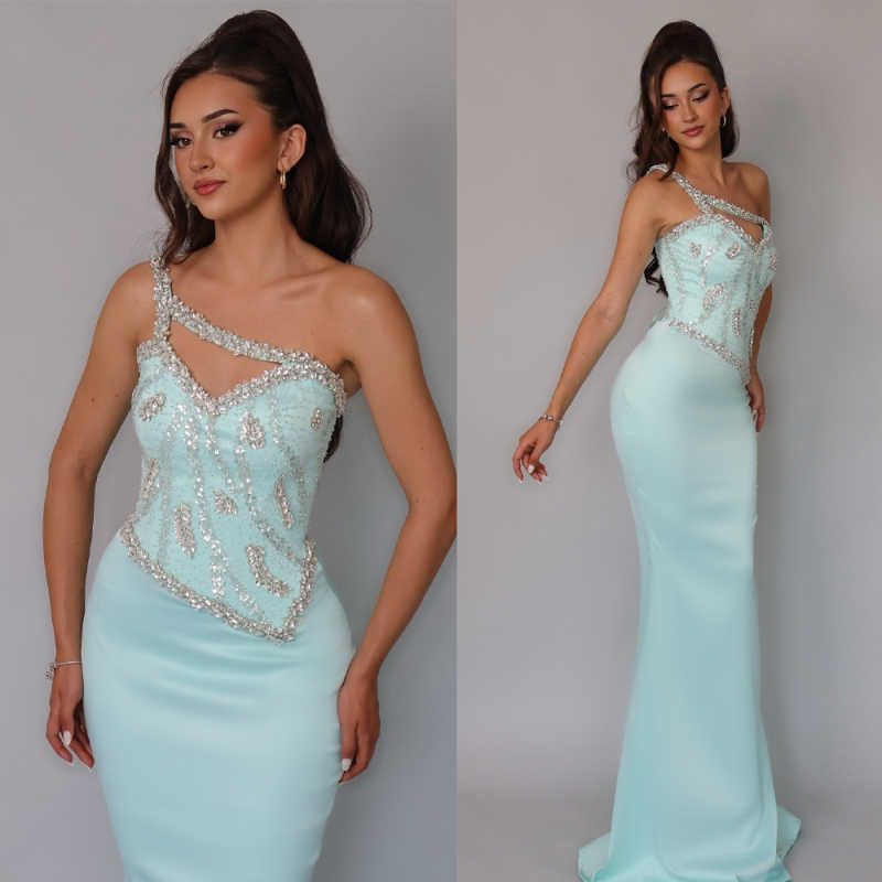 Modern Prom Dresses Crystal Evening Dress Beads Party Shine Prom Gown Sleeveless Bridal Gowns Robes De Mariee Size Customized vestido de novia L252837
