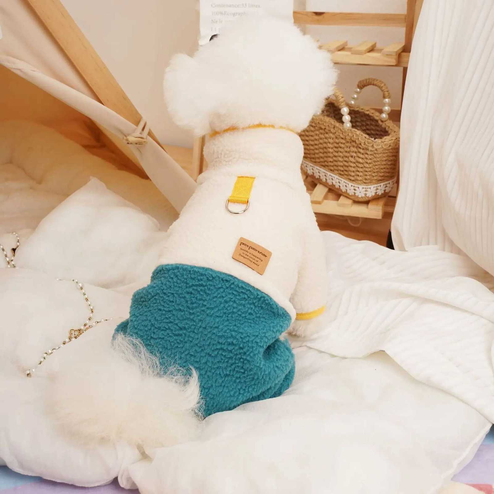 Winter Warm Polar Fleece Jumpsuit for Dogs Cats Plush 4Leg Pet Romper Onesie with Stand Collar Cozy Puppy Kitten Costume Cold C251030