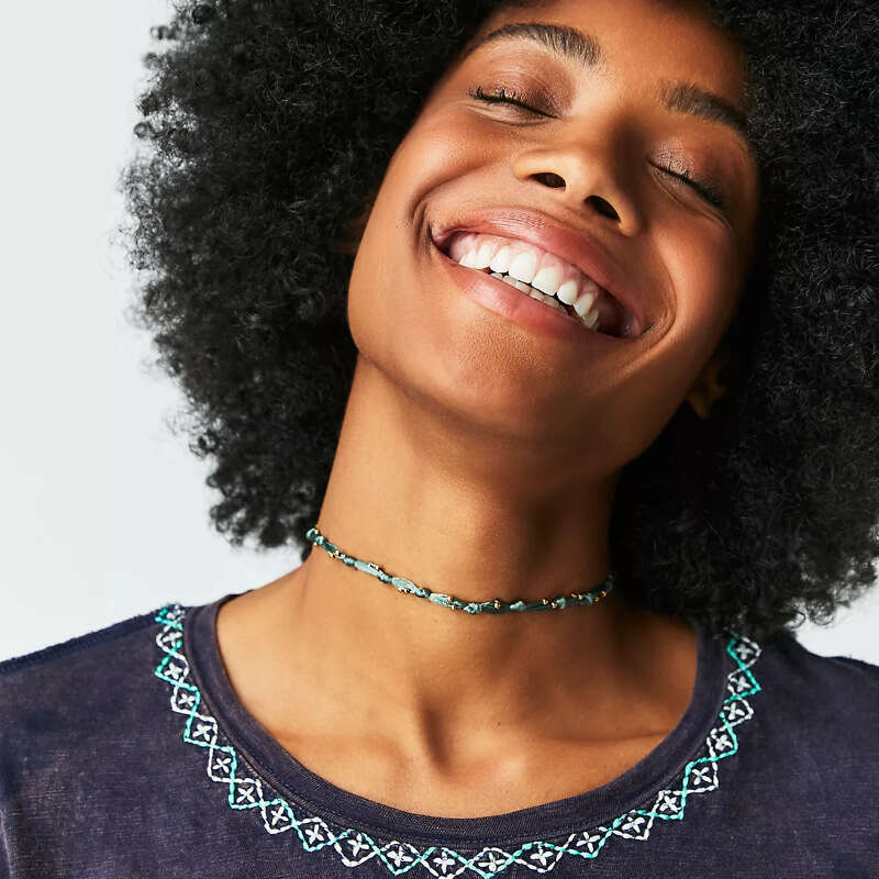 New Style Personality Simple Colorful Braided Rope Necklace Stainless Steel Bell Electroplated Gold Color Retention