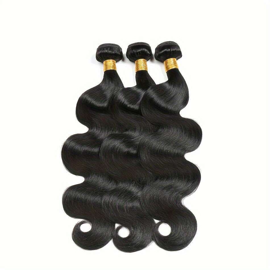 Body 100% Brazilian Virgin 3 5X5 Free Part Lace Human With Closure Color Weaving Extensions Bundles, Hair Bundles For Weaving, Natural Wave Texture, S