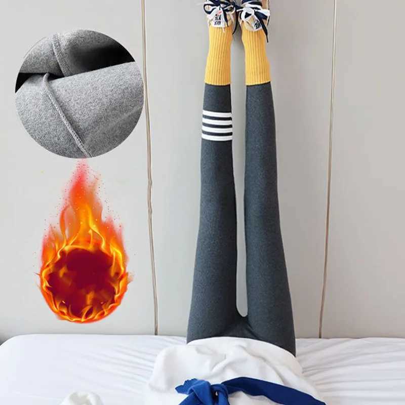 Autumn Winter High Waist Leggings for Women Four Stripe Design Slim Fit Thermal Pants Lifting Thermal Pants for Casual Wear J251030