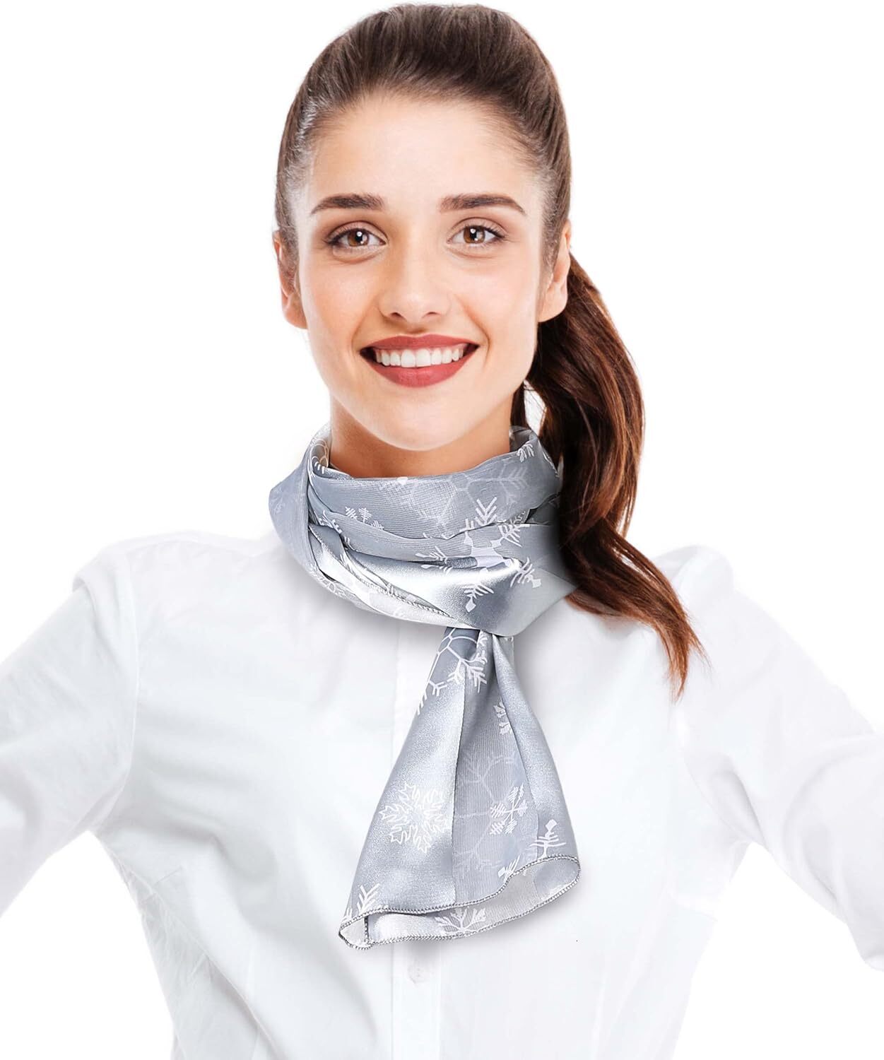 Custom Christmas Scarf Christmas Snowman Snowflakes Theme Fashion Scarf - 13"x60" Made In Korea