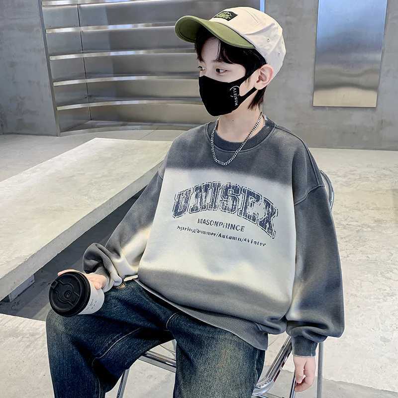 Kids Available in 2 Colors Sweatshirt with Letter Print Trendy Streetwear for Boys Loose Fit Urban Fashion StyleT251030