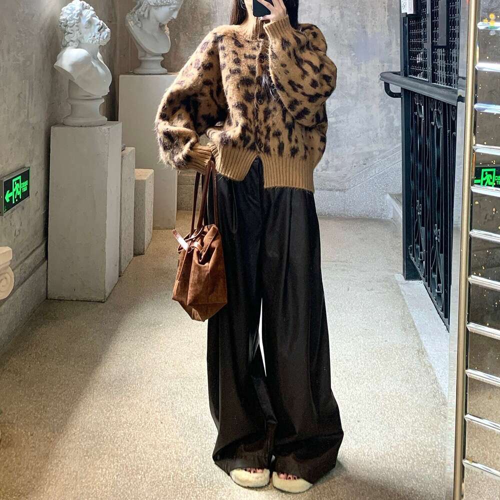 Women's Leopard Print Jacket - Collar Button-Front Blazer Coat, All-Season Casual To Dressy Outerwear, Hine Washable