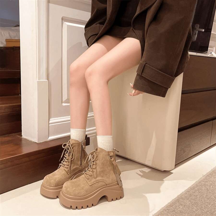 Women's Ankle Thick Platform Round Toe Buckle Closure, Sole Cushioned Insole Casual Formal Outfits All-Season Versatile Everyday - Hand Washable 