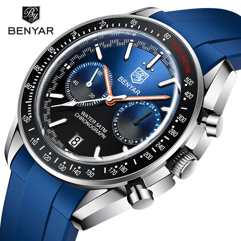 benyar by5194 new fashion sports multifunction chronograph waterproof luminous quartz watch for men