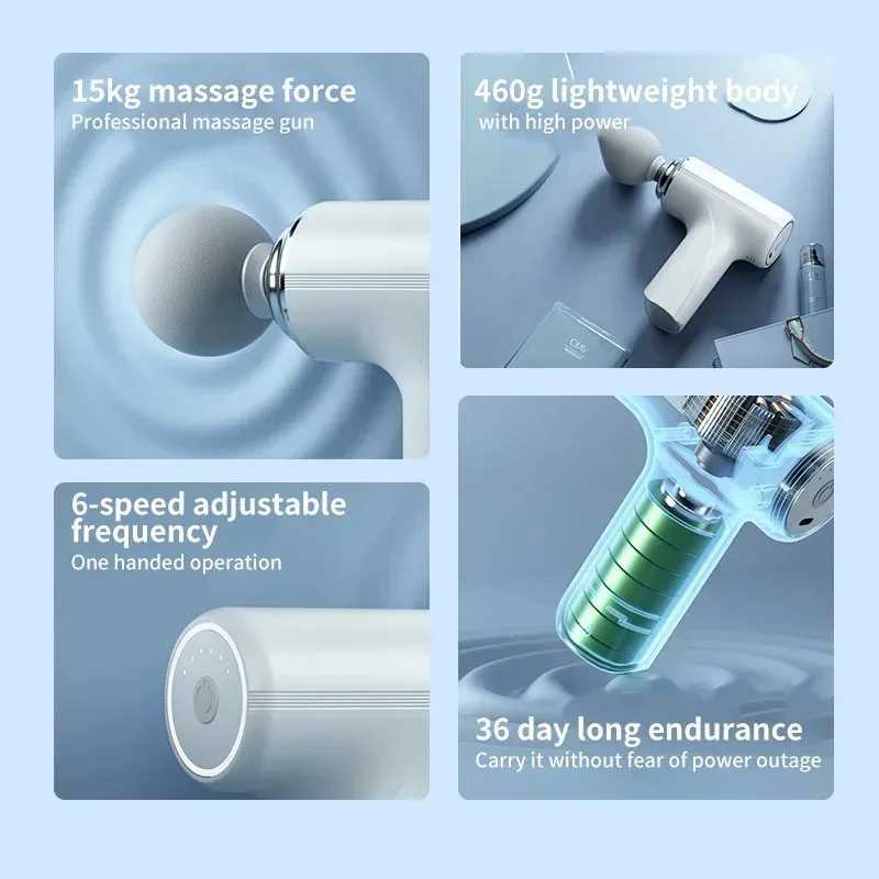 Vibration Massage Gun Rechargeable Wireless Muscle Relaxation Massager Mini Professional Fitness Portable Electric Fascia Gun J2510301