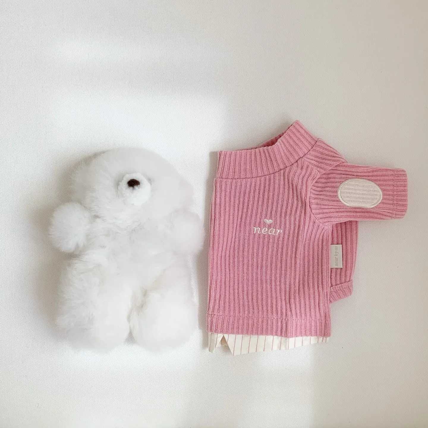 Bichon Frise Knitted Vest Autumn Pet Warmth Clothes Teddy Patchwork Embroidered Faux TwoPiece Bottoming Shirt C251030