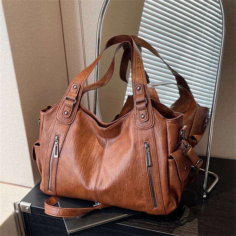 Soft Interior Compartment Shoulder High Quality Contrasting Colors Crossbody Bags For Women Fashion Pu Leather Handbags