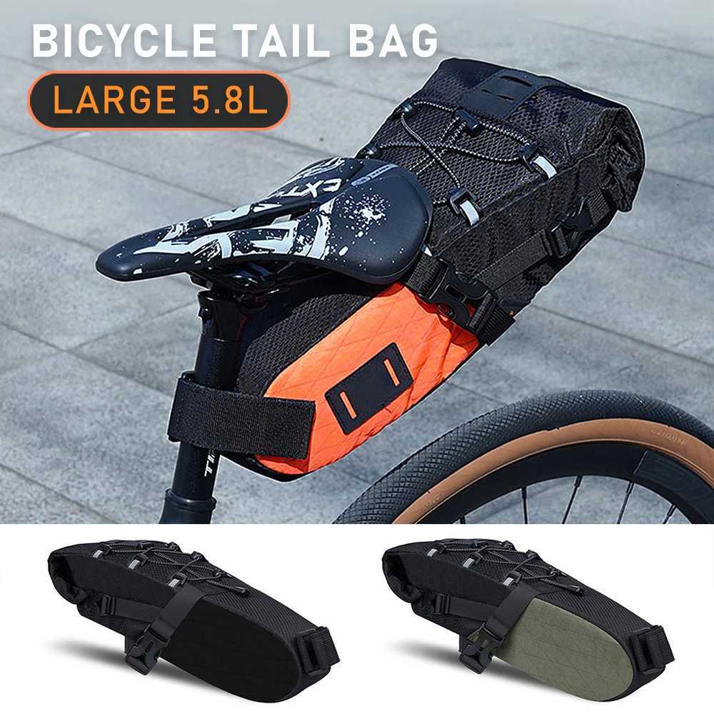 Bicycle Tail Bag Large Capacity Bicycle Tail Bag 58L Portable Commuting MultiFunctional Bag Tool Cycling Bag H251029