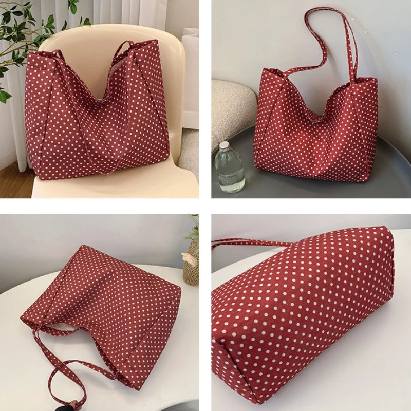 Large Capacity Fashion Dot Women Shoulder Bags Casual Versatile Ladies Underarm Bag Tote Class Shopping Handbags 251029