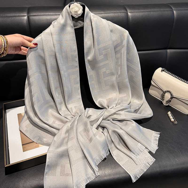 2025 New Design Brand Spring Women Scarf Fashion Geometry Print Hijabs Scarves For Ladies Shawls And Wraps Pashmina StolesW251029