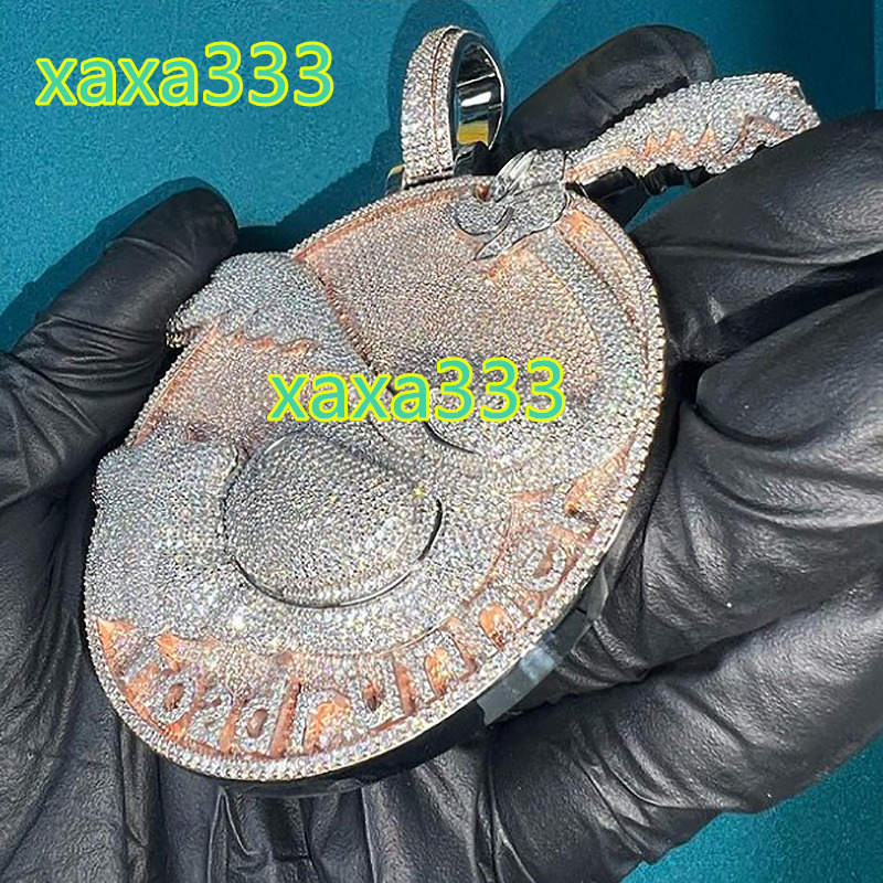 Iced Out Moissanite Hip Hop Pendant Sterling Silver Bling Charm with Dazzling Sparkle and Exquisite Craftsmanship