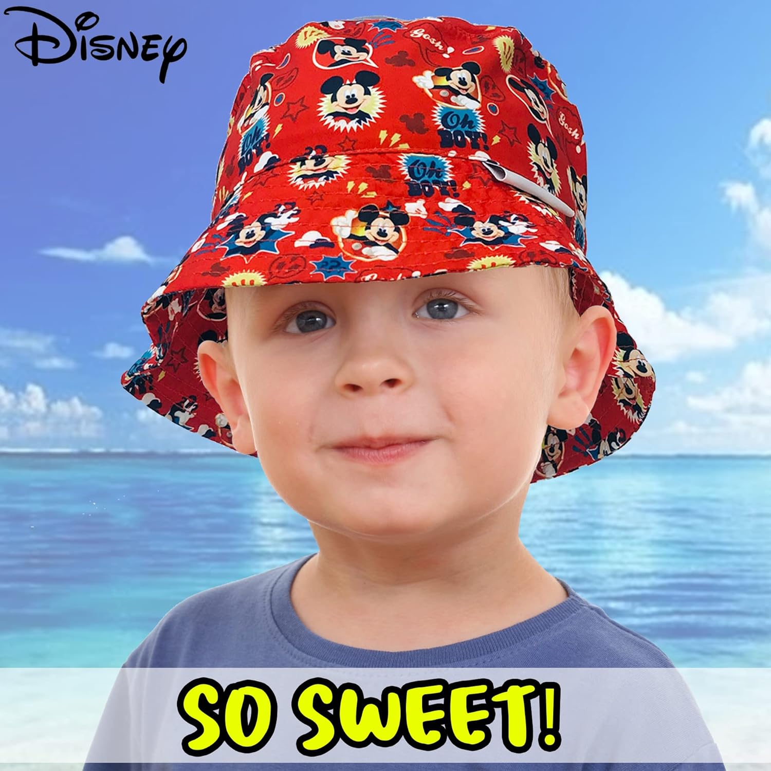 Mickey Mouse Bucket Hat Boys Girl Outdoor Cap Disney Red Sunhat Fashion Hats Cartoon Caps