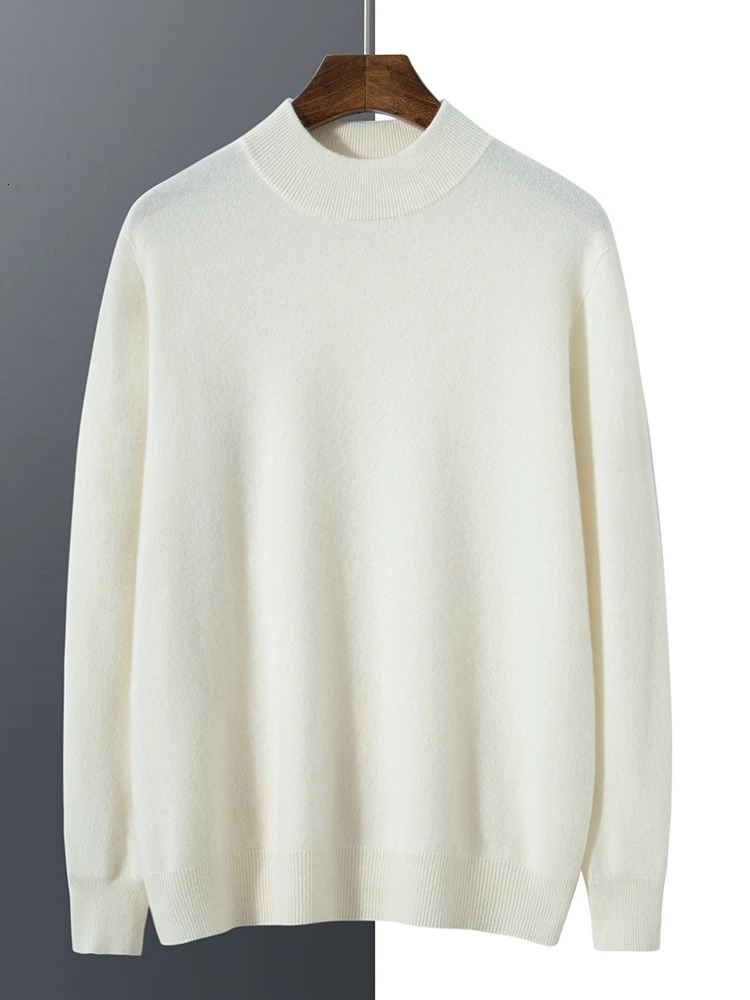 100 Pure Cashmere Mens Sweater MockNeck Pullovers Youth Leisure Long Sleeve Shirts Autumn Winter HighEnd PlusSize jacket 251017