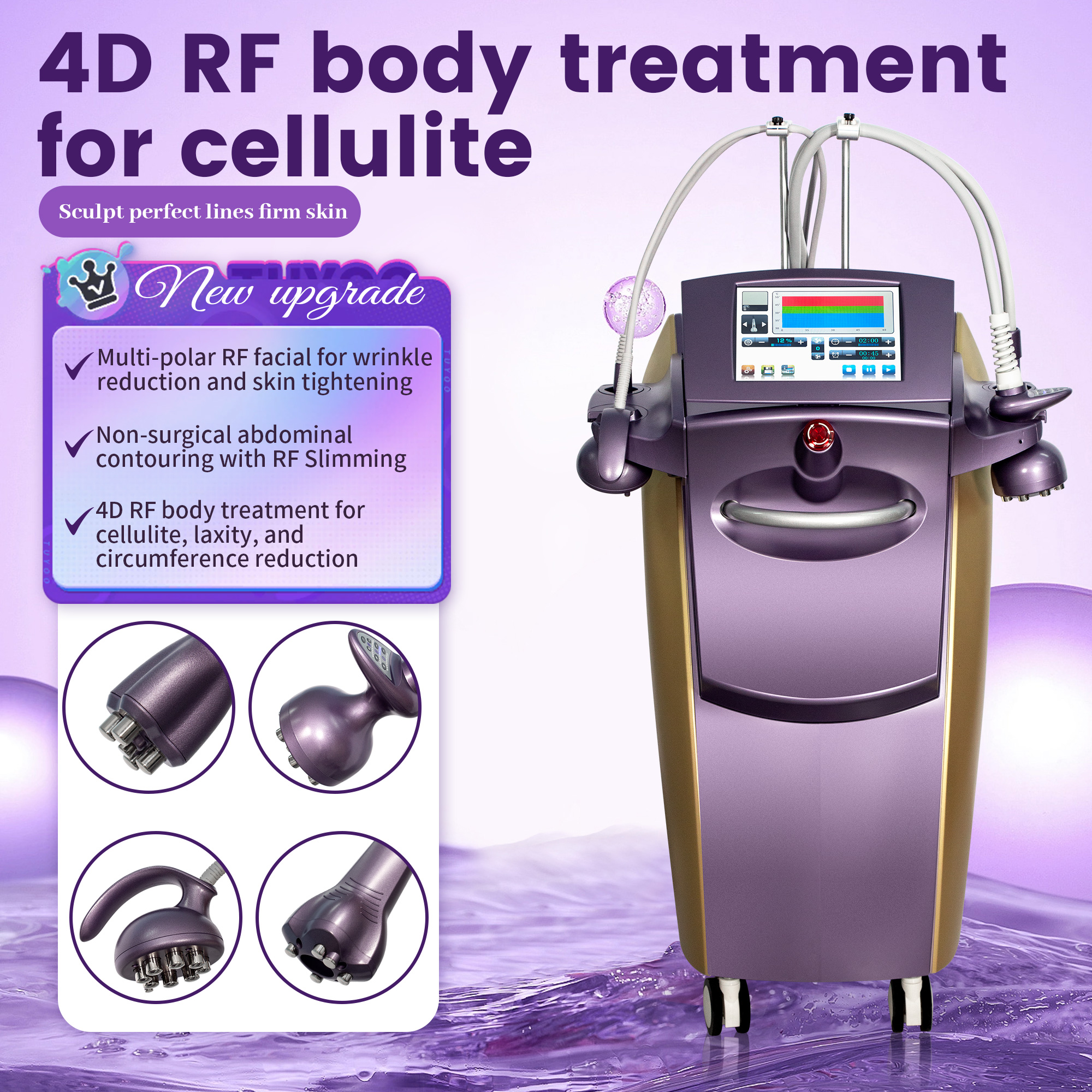 Professional 4D RF Body Contouring Machine Cellulite Reduction Skin Tightening Wrinkle Removal Radio Frequency Beauty Equipment For Spa Salon Use