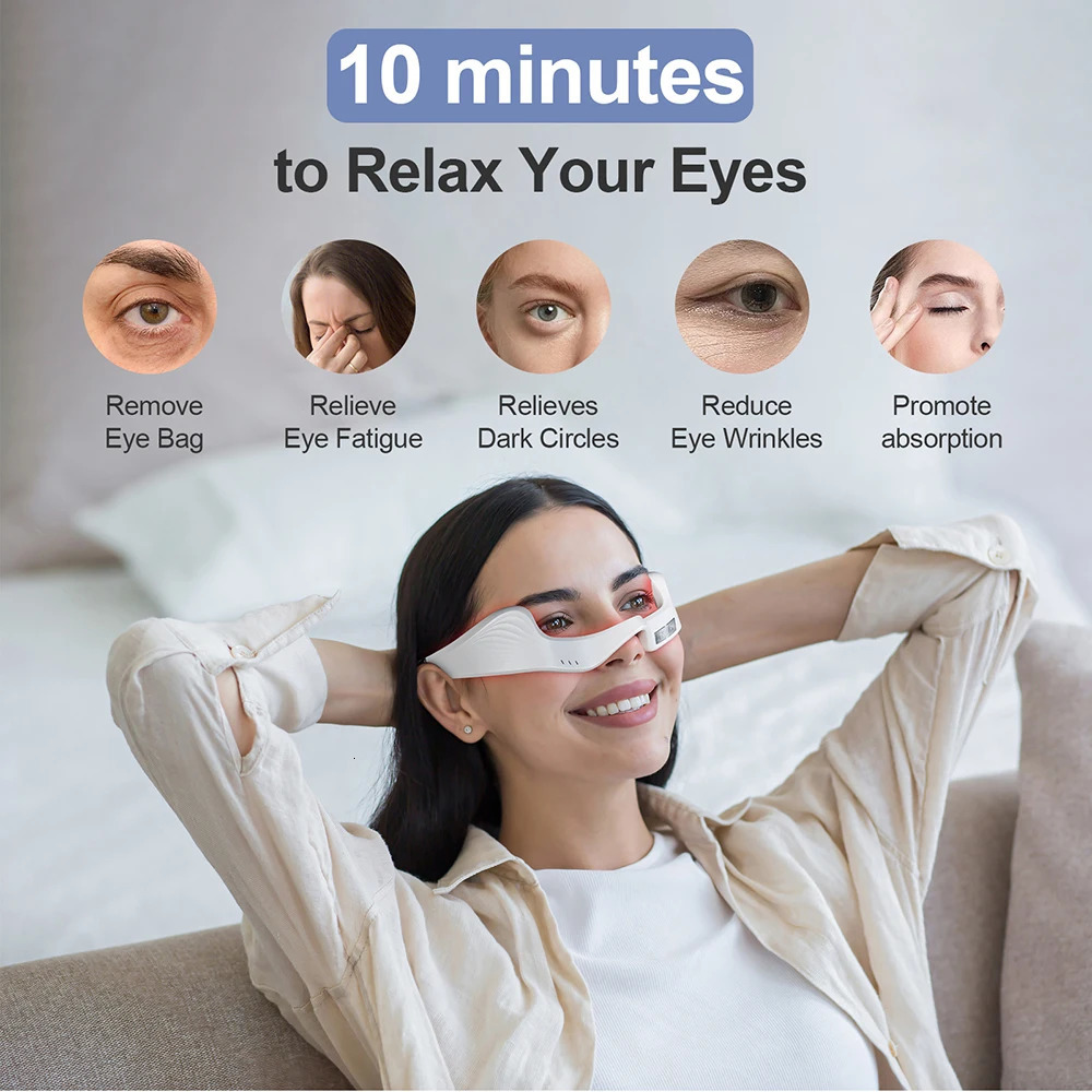 Electric Eye Massager UnderEye Glasses Massager Eye Fatigue Relief Massager Red Light Relieves Eye Fatigue Eyes Massage Glasses 251027