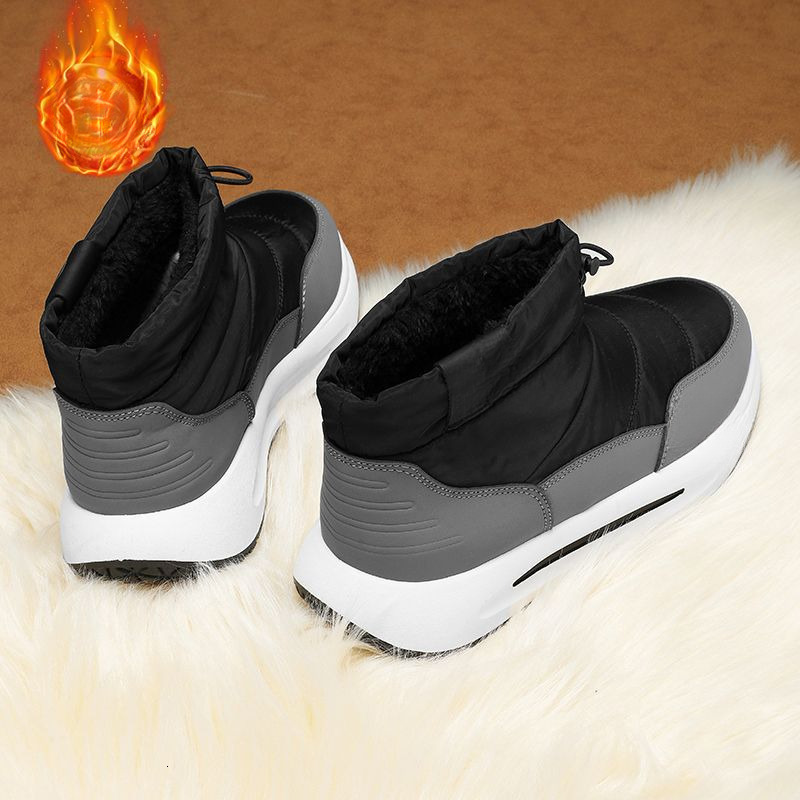 European and American snow boots men's winter wool lined warm down cushion shoes men's outdoor cold resistance high cotton shoes snow boots 