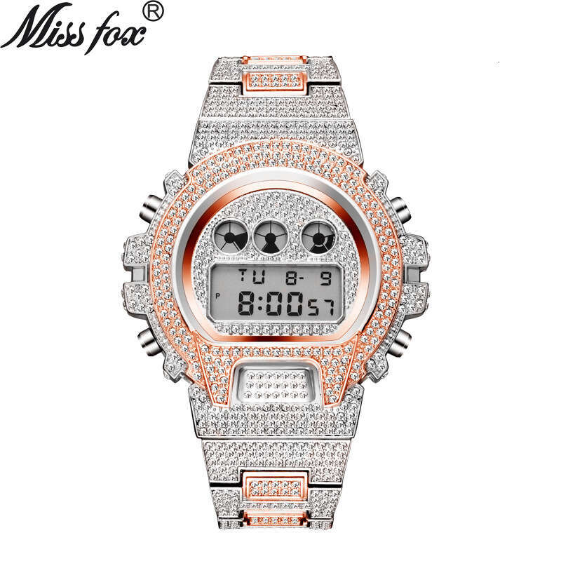 Fashionable classic watch Japan Diamond-Studded Multifunctional Fashion Electronic High-End Full Diamond Waterproof Men's Watch
