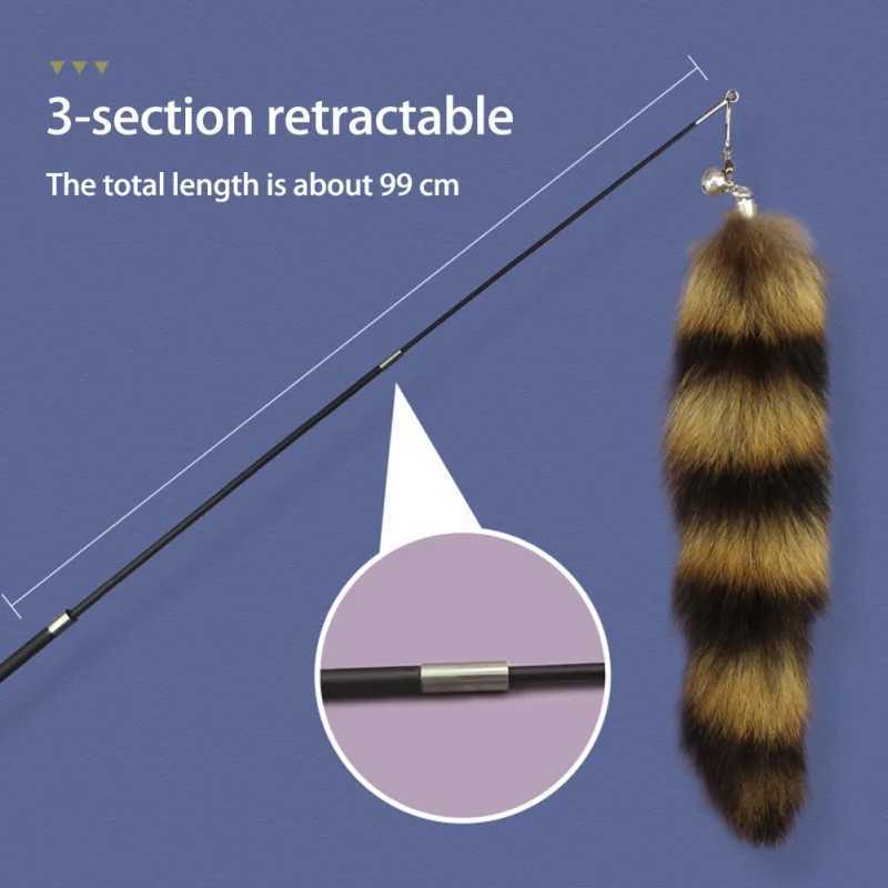 Funny Pet Cat Stick Fox Hair Replacement Head Good Toughness Feather Stick Cat Toy S251029