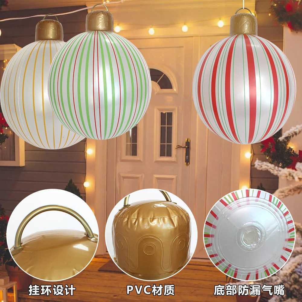 Multiple Styles 40cm Giant Inflatable Christmas Ball Outdoor Decoration Christmas Snowman PVC Inflatable Decorated Ball C251030