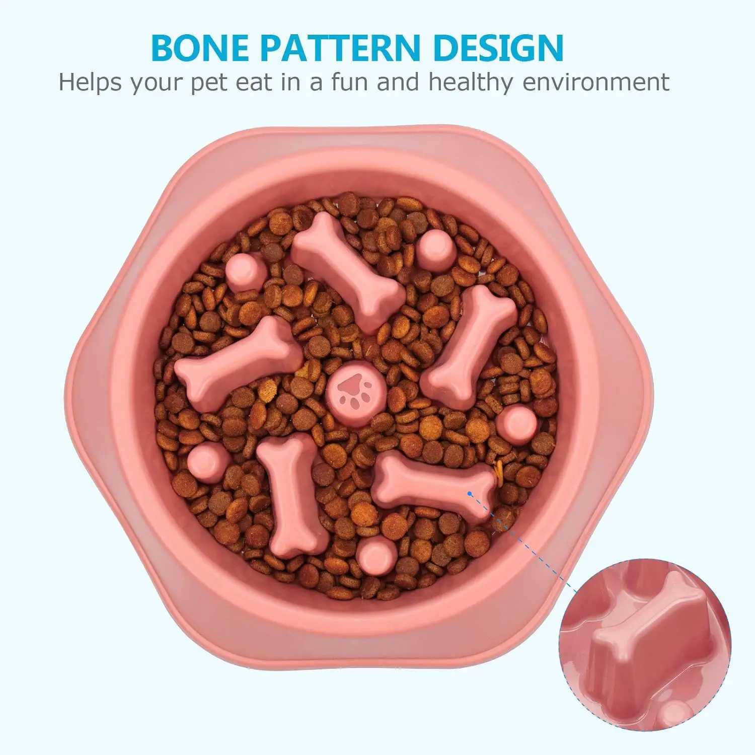 Dog Slow Feeder Bowl Antiglutton Food Bowl for Dogs Slow Eating Dog Feeders Healthy Diet Pet Feeding Watering Supplies J251113