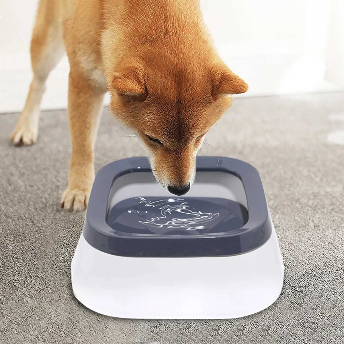 1PC Dog Floating Water Bowl No Spill Slow Water Feeder Dog Bowl NonSlip Pet Drinking Fountain J251113