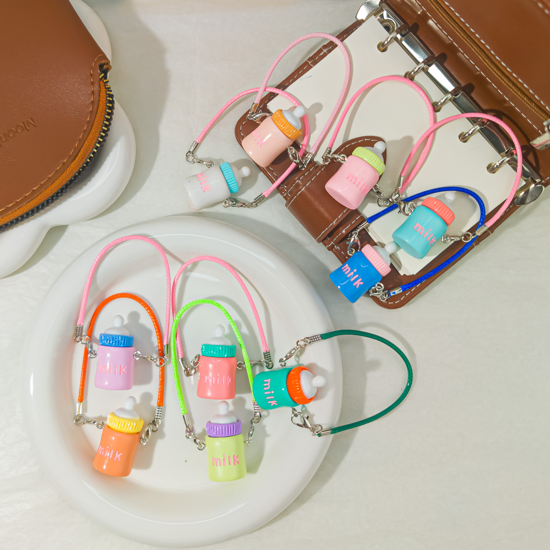 Dollhouse Mini Cartoon Model Small Camera Bowknot Neck Doll Hanging Decoration Accessory