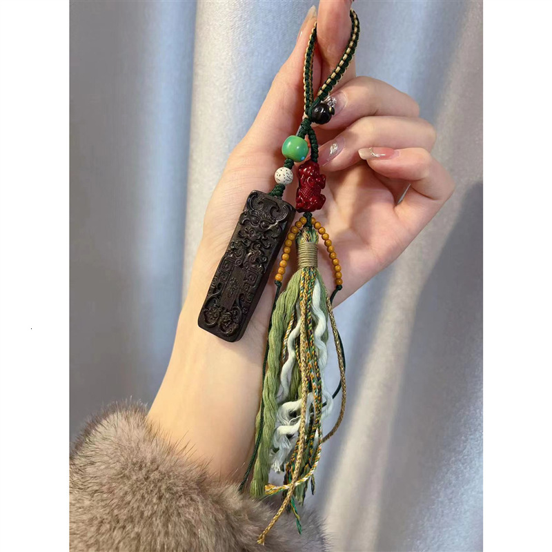 Agarwood Wushi Brand Bag Pendant/Keychain Cultural Play Fashion Accessories Buddhist Bead Pendant New Year Gift T1364